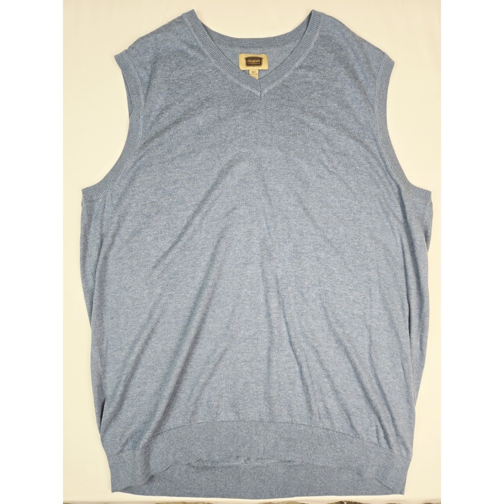 The Foundry Supply Co Sweater Vest Mens 3XLT Blue Knit NWT